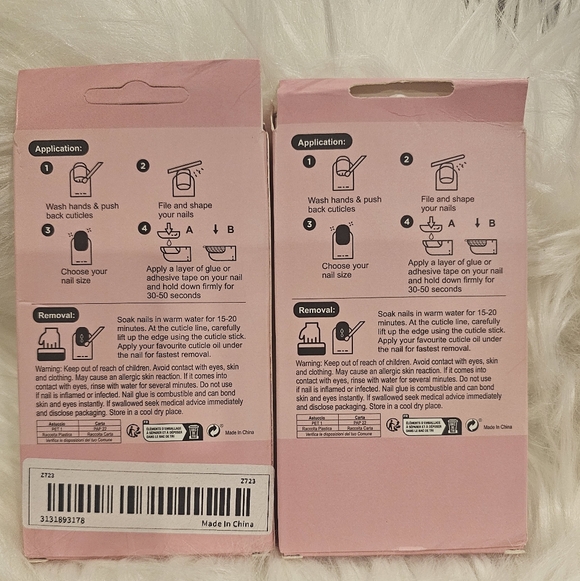 Press On Nails French Manicure Hearts And Jewels 24 Piece #1-#2 - Picture 2 of 4